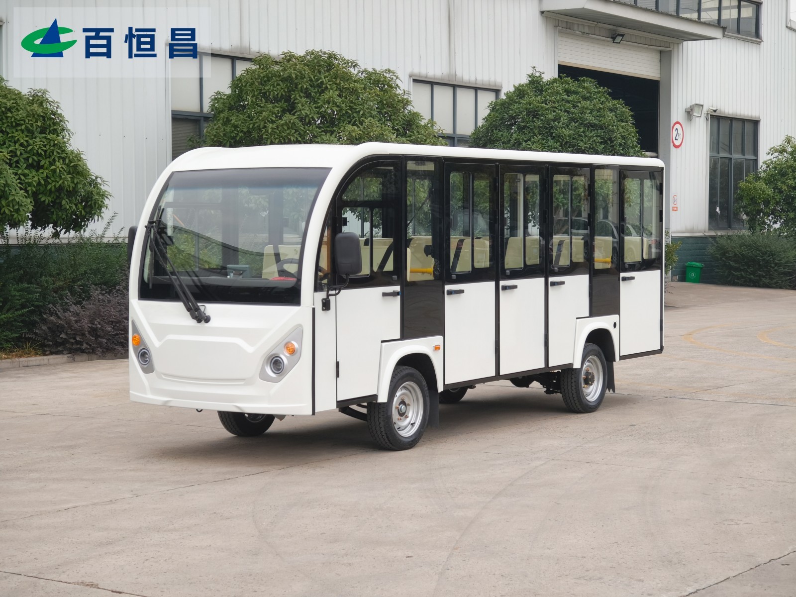 14座封闭观光车 白色新款
